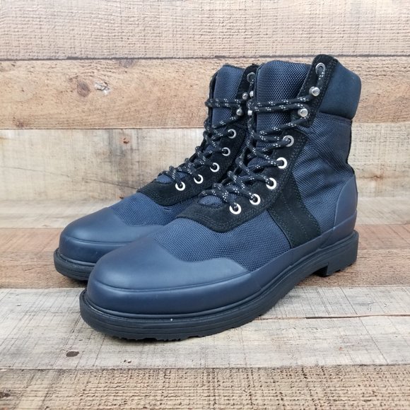 Hunter Original Insulated Commando Men Sz 8 Boot Blue Black Rain Lace Up Lined - Picture 3 of 8